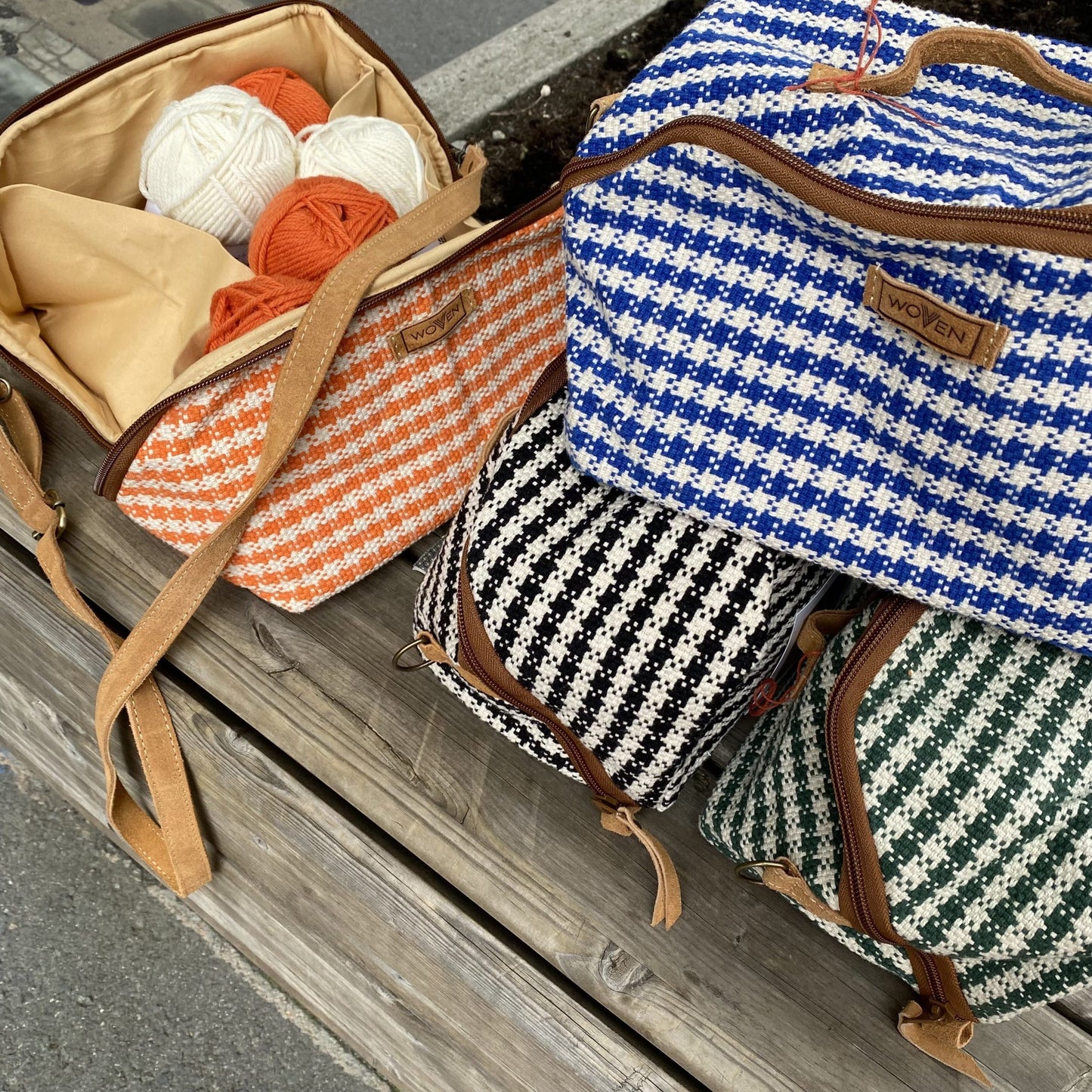 Woven Strikketaske Stor