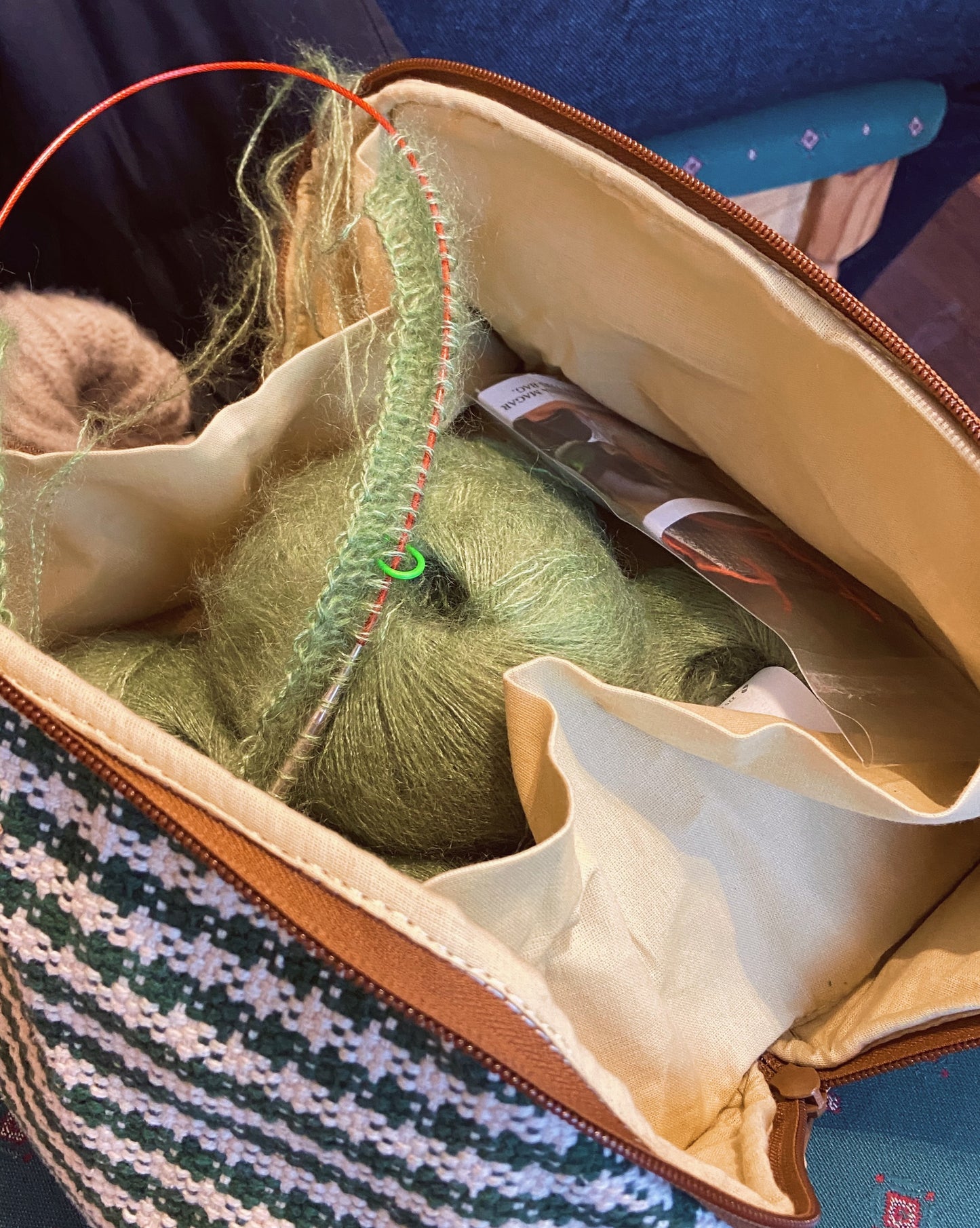 Woven Strikketaske Stor
